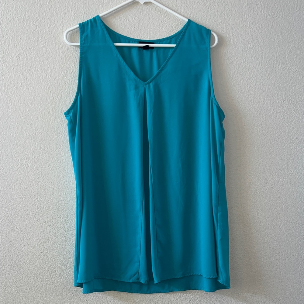 Tacera Teal V-Neck Tank Top